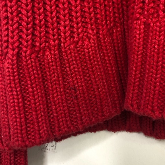 CHICOS red ribbon cable knit cardigan - Picture 6 of 9